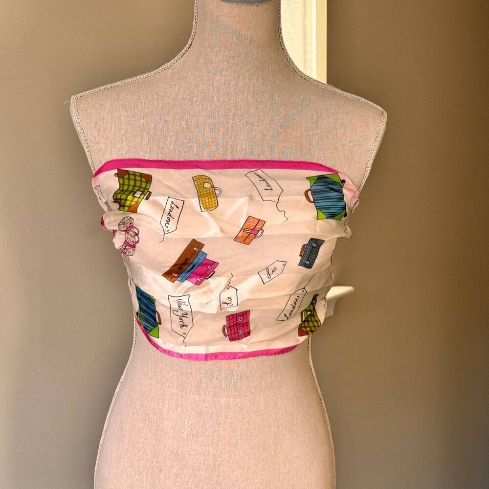 WORTHINGTON 100% Silk Fun and Colorful Scarf - Picture 8 of 8